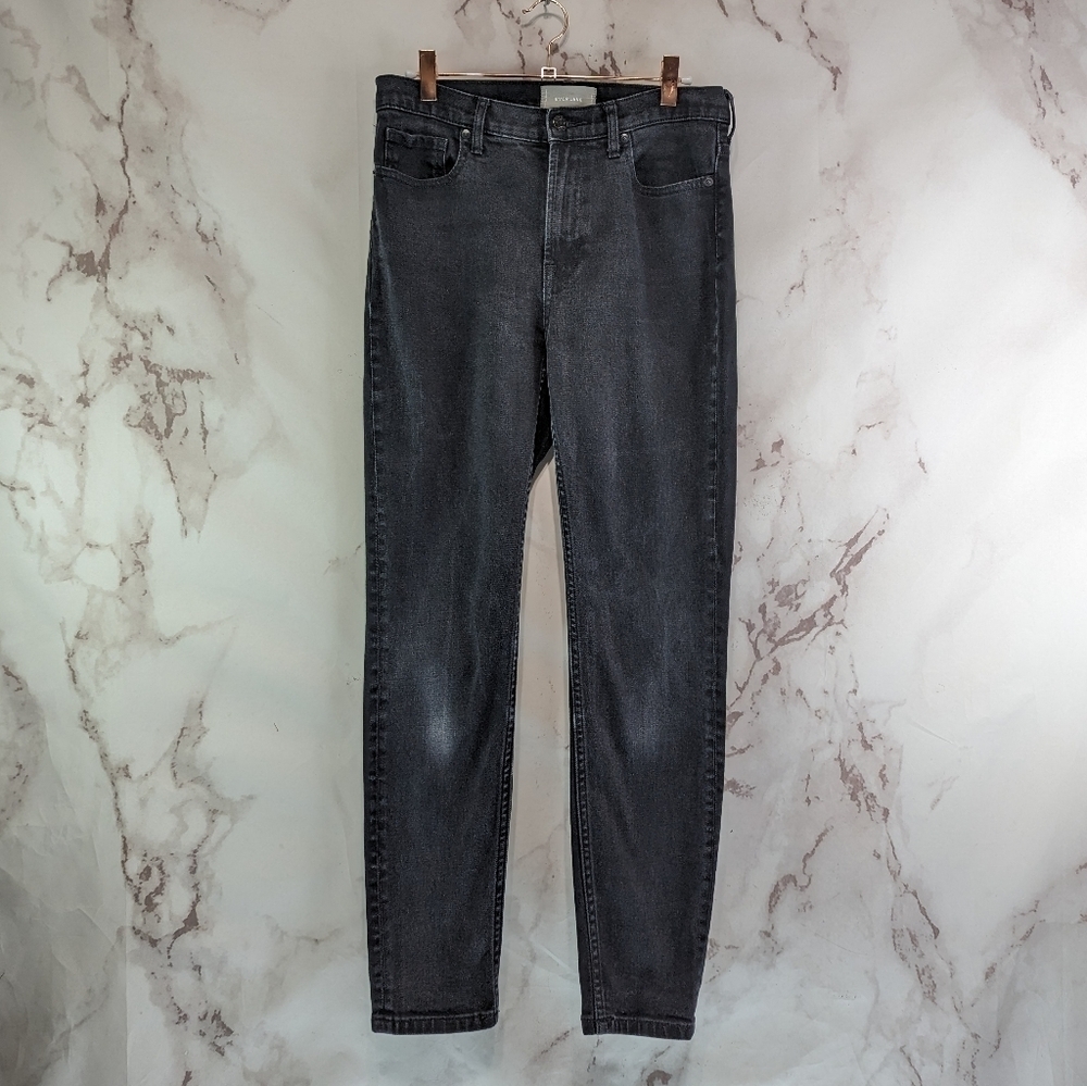 Everlane Jeans Women 29 Washed Black Gray Charcoal High Rise Skinny Regular